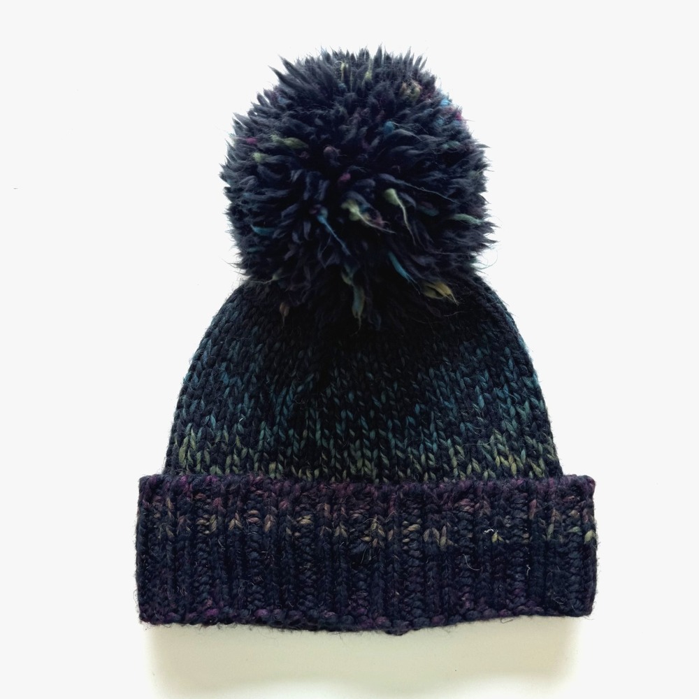 COLUMBIA Pom Pom Knit Beanie Cap Womens One Size Hat Rainbow Pouf Ski